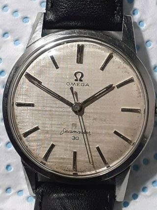Rare Vintage Omega Seamaster 30 Linen Dial Cal.  286 In Polished Stainless C1962.