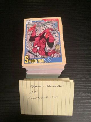 1991 Marvel Universe Complete 162 Card Set M/nm