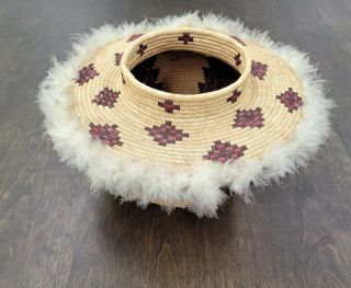 Vintage Yokuts Native American Indian Basket.  California Large 10 1/2 " X 6 1/2 