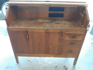 Vintage Moore Precision Tools Toolmakers Wooden Bench Cabinet Jig Bore Grinder