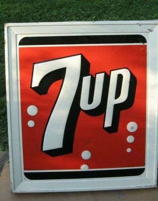 Vintage - 7 - Up - Metal Sign - 36 " X 32 " X 3 " - 1962