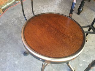 Industrial Vintage Japanned Copper Metal Tiger Oak Typewriter Table Chair Toledo 4
