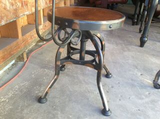 Industrial Vintage Japanned Copper Metal Tiger Oak Typewriter Table Chair Toledo 6