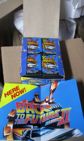 Topps Back To The Future Ii Trading Card Box 36 Packs W/ Promo Poster