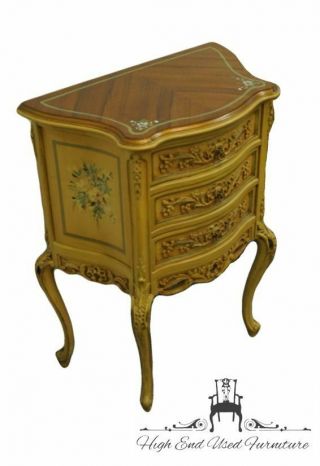 Vintage Antique Louis XVI French Provincial Hand Carved Two Drawer Nightstand. 2