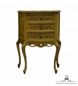 Vintage Antique Louis XVI French Provincial Hand Carved Two Drawer Nightstand. 3