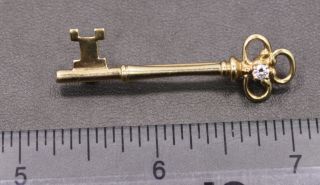 Tiffany & Co.  Vintage 14k Gold Key Broach,  w/10 pt Diamond 2