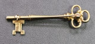 Tiffany & Co.  Vintage 14k Gold Key Broach,  w/10 pt Diamond 3