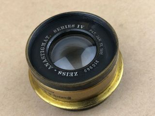 Zeiss Protar Series IV 8x10 Bausch & Lomb 200mm F/10 Vintage Brass Lens - 3