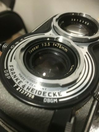 Rolleiflex “t” Grey Leather,  “type 1” Vintage 6x6 Camera,  Zeiss Tessar Lens A,