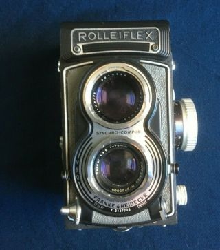 Rolleiflex “T” grey leather,  “Type 1” vintage 6x6 camera,  ZEISS Tessar lens A, 2
