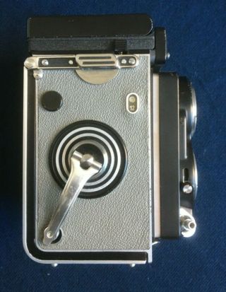 Rolleiflex “T” grey leather,  “Type 1” vintage 6x6 camera,  ZEISS Tessar lens A, 3