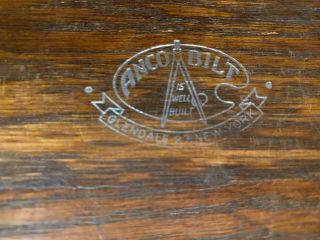 Vintage Antique ANCO BILT Industrial Drafting Table Maple Oak Iron 2