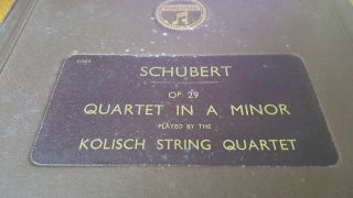 Schubert Quartet In A Minor Kolisch String Quartet Columbia Lx286 - 89