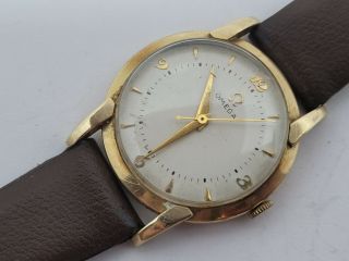 Vintage 14k Gold Omega Wrist Watch - Mens - Leather Band - 1970s? D&a Case