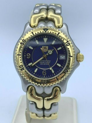 Vintage 38mm Tag Heuer Professional Chronometer Sel Automatic Blue Dial Wg5121