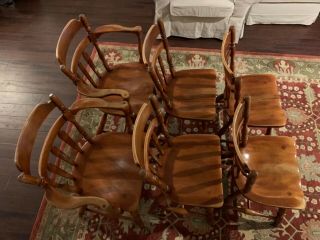 Cushman Colonial Creations Set of 6 Wooden Chairs,  Vermont.  Antique Vintage 2