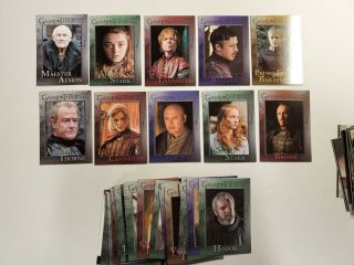 2012 Game Of Thrones Season 1 Card Set (complete Base Set) 72 Cards