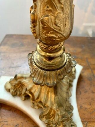 Antique Vintage Crystal Gilt Bronze Rococo Revival Candelabra - Stunning 3