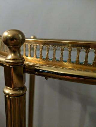 Vintage French oval brass drinks trolley bar cart,  been in storage 4