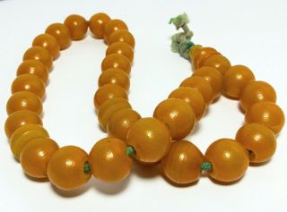 Vintage Faturan Bakelite Amber Masbaha Tesbih Rosary Islamic 33 Prayer Beads 62g