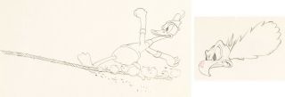 Alpine Climbers Donald Duck Animation Drawings Group Of 2 (walt Disney,  1936).