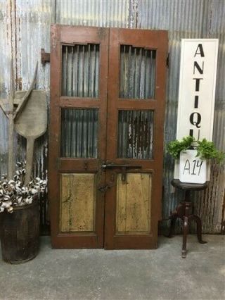 Vintage Indian Garden Gates,  Teak Metal Carved Doors,  Architectural Salvage A14,