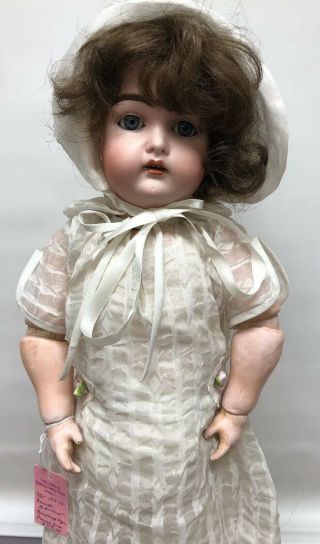 22” Antique German Bisque Doll Kammer Reinhardt Brunette 192 10 Sc2