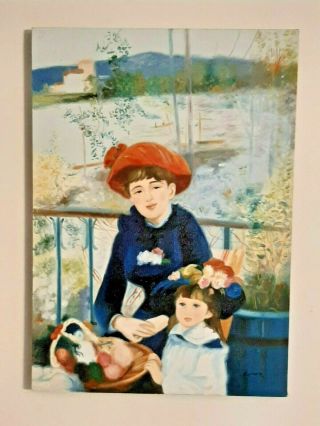 Pierre - Renoir Vintage Handmade Oil Painting On Canvas,  Signed,  W/gallery Stamps