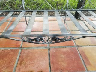 Vintage Russell Woodard CHANTILLY ROSE Wrought Iron Patio Sofa 6