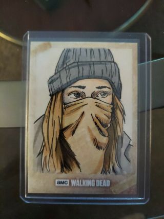 The Walking Dead Season 6 (topps Trading Cards) Authentic Sketch Card - Cathy.