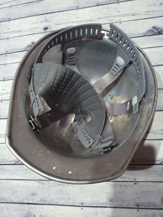 Vintage E D Bullard Co Hard Boiled Aluminum Hard Hat Lone Star Steel Broke Liner 6