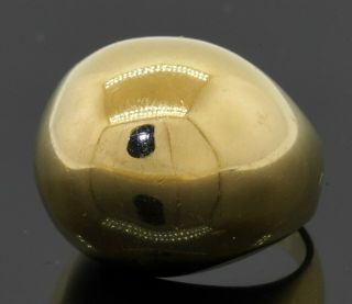 Vintage Heavy 18k Gold Fancy High Gloss Dome Fashion Ring Size 5.  25