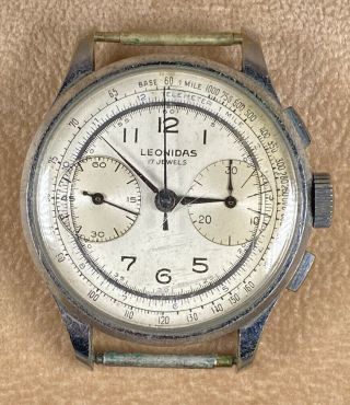 Vintage Leonidas (pre Heuer) 1940’s Gentleman’s Chronograph Wristwatch