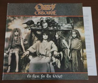 Ozzy Osbourne No Rest For The Wicked 1st Press Greek 1988 Vinyl Lp,  Insert Nm/ex