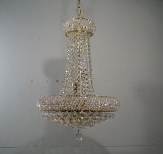 Vintage Waterfall Chandelier Crystal Balls 6 Lights Brass Lamp Fixture