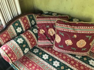 SPANISH REVIVAL 1920 ' s ANTIQUE ARTS & CRAFTS DAYBED,  DOWN - FILLED PILLOWS 5
