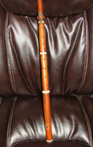 Vintage Firth Hall & Pond Baroque Burled Boxwood Flute Made In York (signed)
