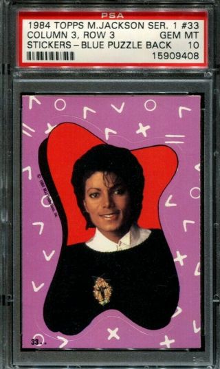 1984 Topps Michael Jackson Psa 10 33 Series 1