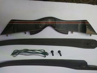 Vintage traditional archery Black Widow MA - II recurve bow grey bark  r/h 2