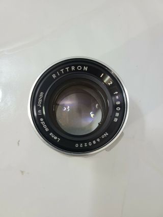 RITTRON Noritar 80mm f2.  0 LENS medium format Vintage Lens 2