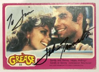 John Travolta As Danny 1978 Topps Grease Autographed Trading Card 55 “to Jim”