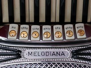 Vintage Melodiana Accordion And Case Made In Italy