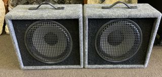 2 Vintage Altec Lansing 417b Speakers 12” 8ohm In Custom Cabinets