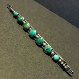 Gorgeous 5 " Long Vintage Navajo Sterling Silver Turquoise Pin/brooch