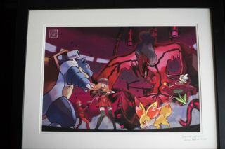 Pokemon Center Yveltal Framed Art Print By Ken Sugimori Limited Edition 47/50
