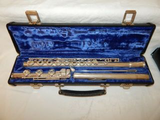 Vintage Gemeinhardt M3s Solid Silver Open Hole Flute With Case Serial 630971