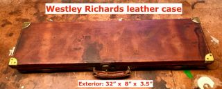 Vintage Westley Richards & Co leather shotgun case for a 20 - gauge side - by - side 2