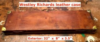 Vintage Westley Richards & Co leather shotgun case for a 20 - gauge side - by - side 3