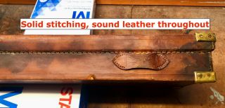 Vintage Westley Richards & Co leather shotgun case for a 20 - gauge side - by - side 5